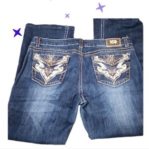 Low rise bootcut miss chic embellished jeans jrs 15